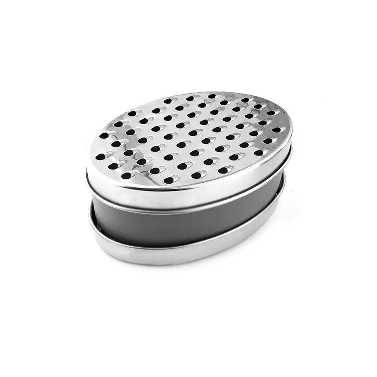Stainless Steel Kitchen Cheese Grater with Container Storing Fruits Cheese Box - Grey