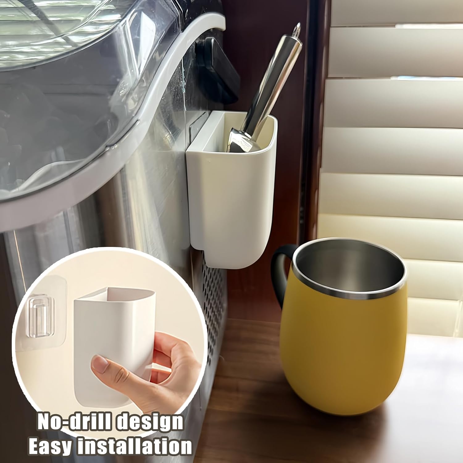 Ice Scoop Holder for Ice Machine Small Self-Adhesive Ice Scoop Holder for Ice Machine and Freezer Wall Mounted Storage Box for IceCream Scoops Keep Ice Scoops — image 6
