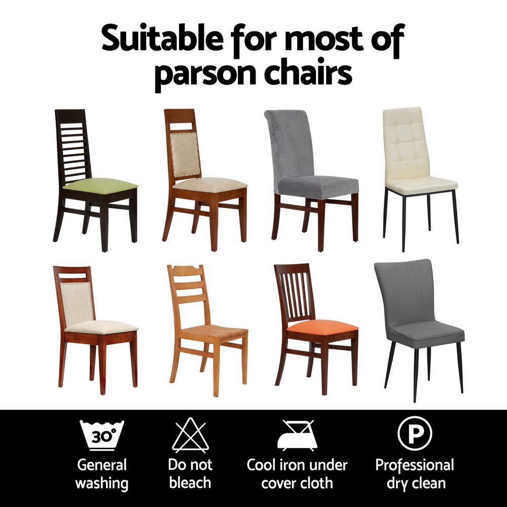 Artiss Dining Chair Covers 4x Slipcovers Spandex Stretch Banquet Party Dark Grey — image 5