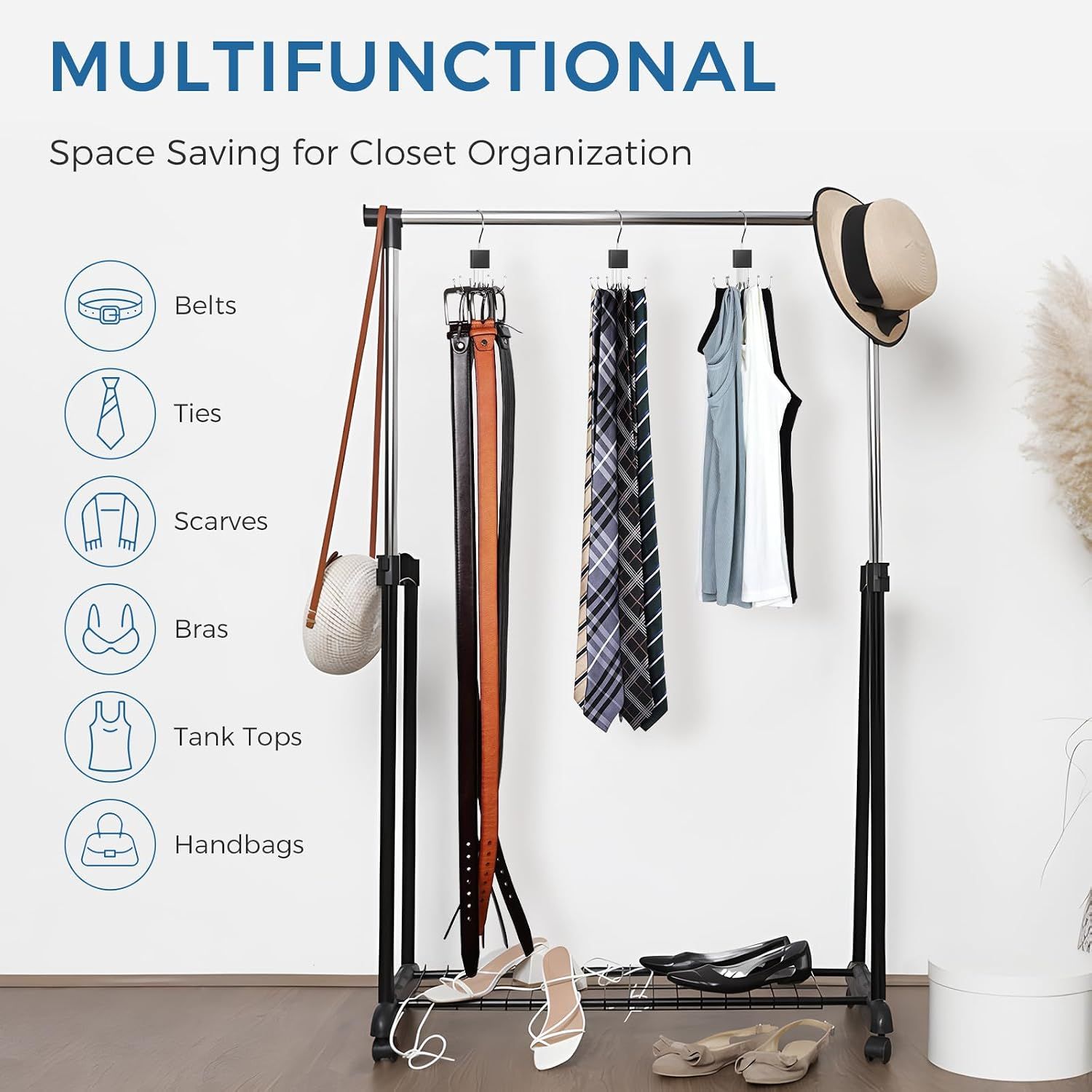 3 Piece Rotating Belt Hanger Holds up to 24 Belts โ image 4