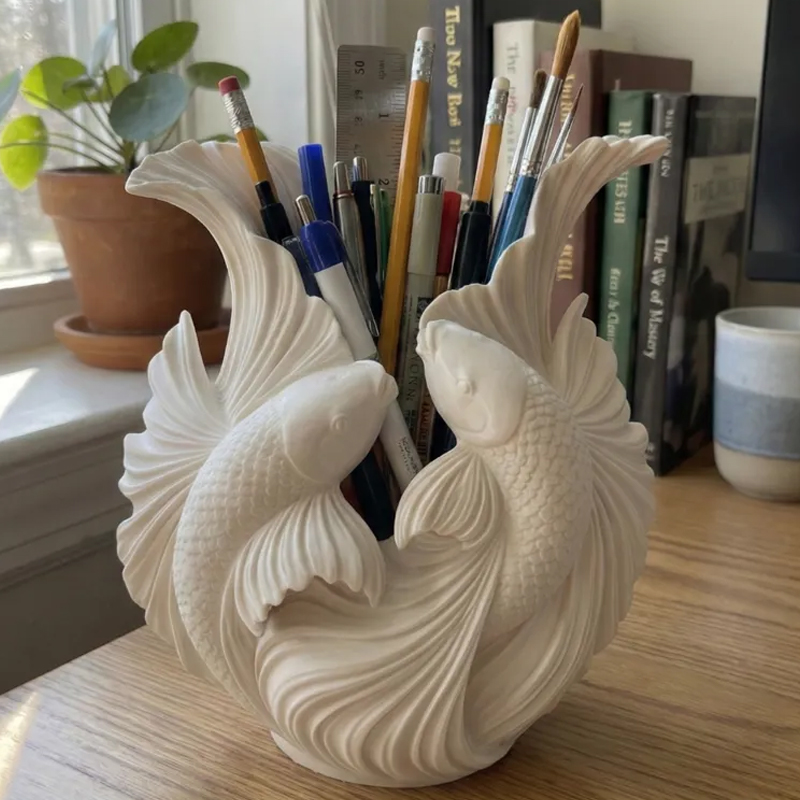 Biomorphic Flowing Sculptural Vase - Organic Wavy Modern Home Decor — image 2