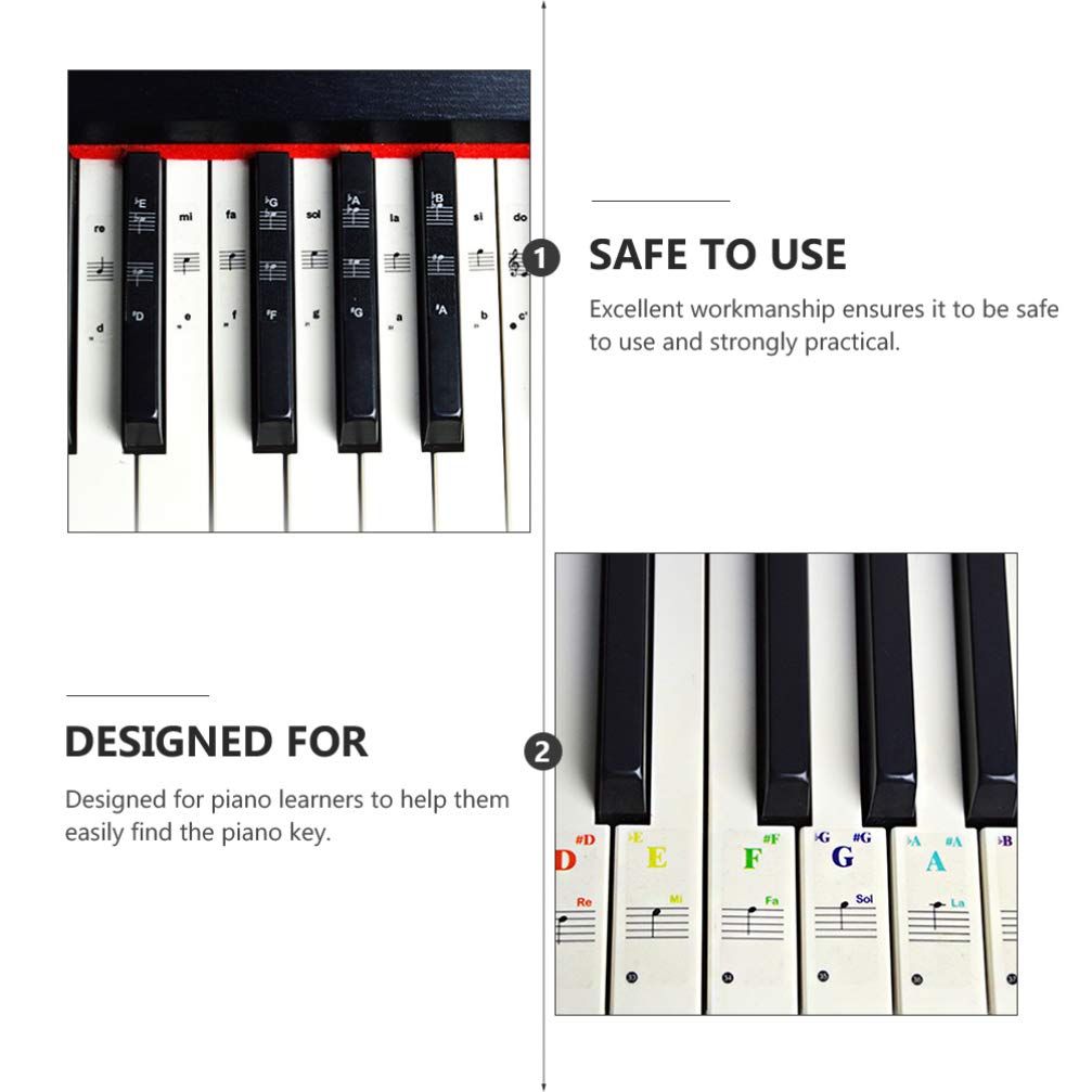 6pcs Piano Keys Sticker Piano Keyboard Labels Piano Stool Piano Label Stickers Piano Keys Labels Keyboard Music Note Sticker Piano โ image 3