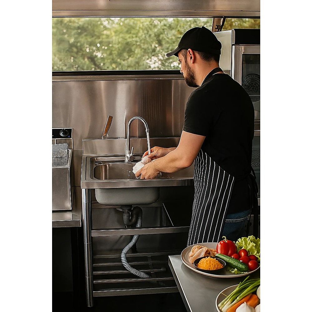 Freestanding Stainless Steel Kitchen Sink 120 × 50 × 79cm – Commercial Utility Wash Basin