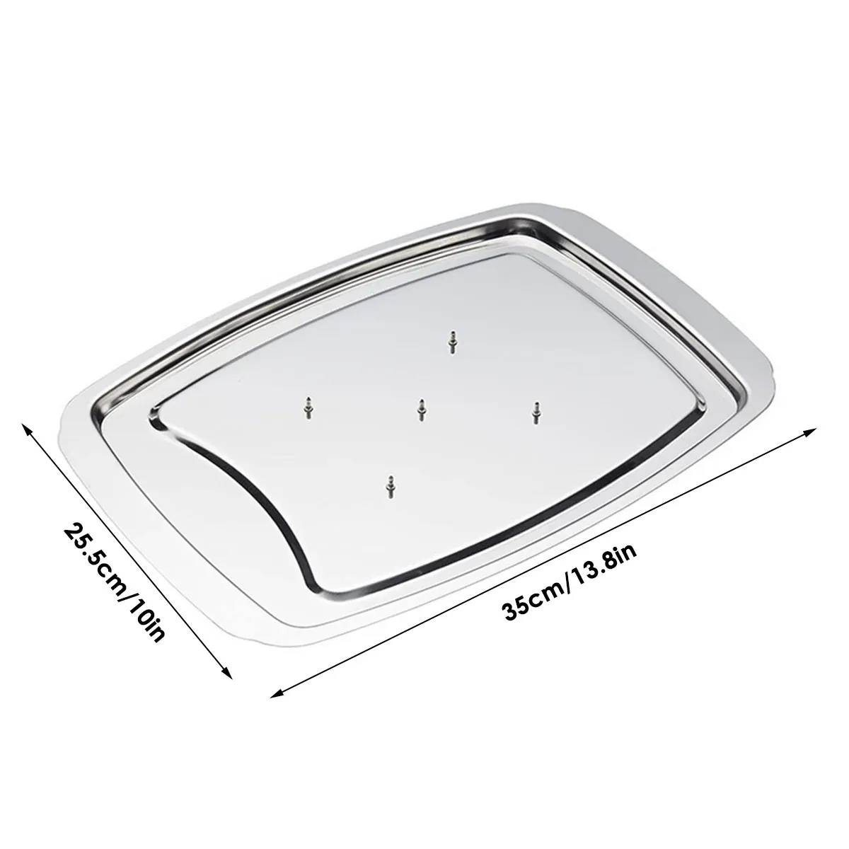 Stainless Steel Grill Plate Meat Roasting Tray with Spikes Barbecue Rack Tool — image 3