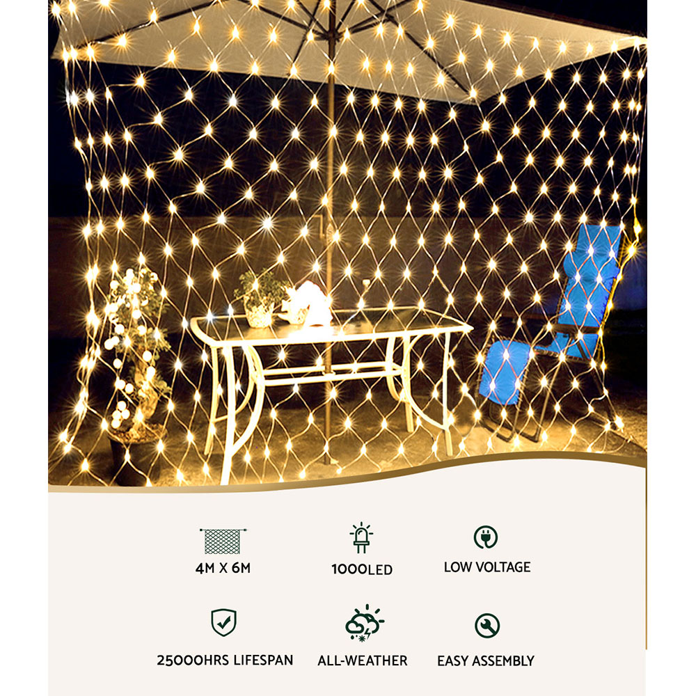 Jingle Jollys ChristmasLights? 4mx6m Net String Light 1000 LED Warm White โ image 4