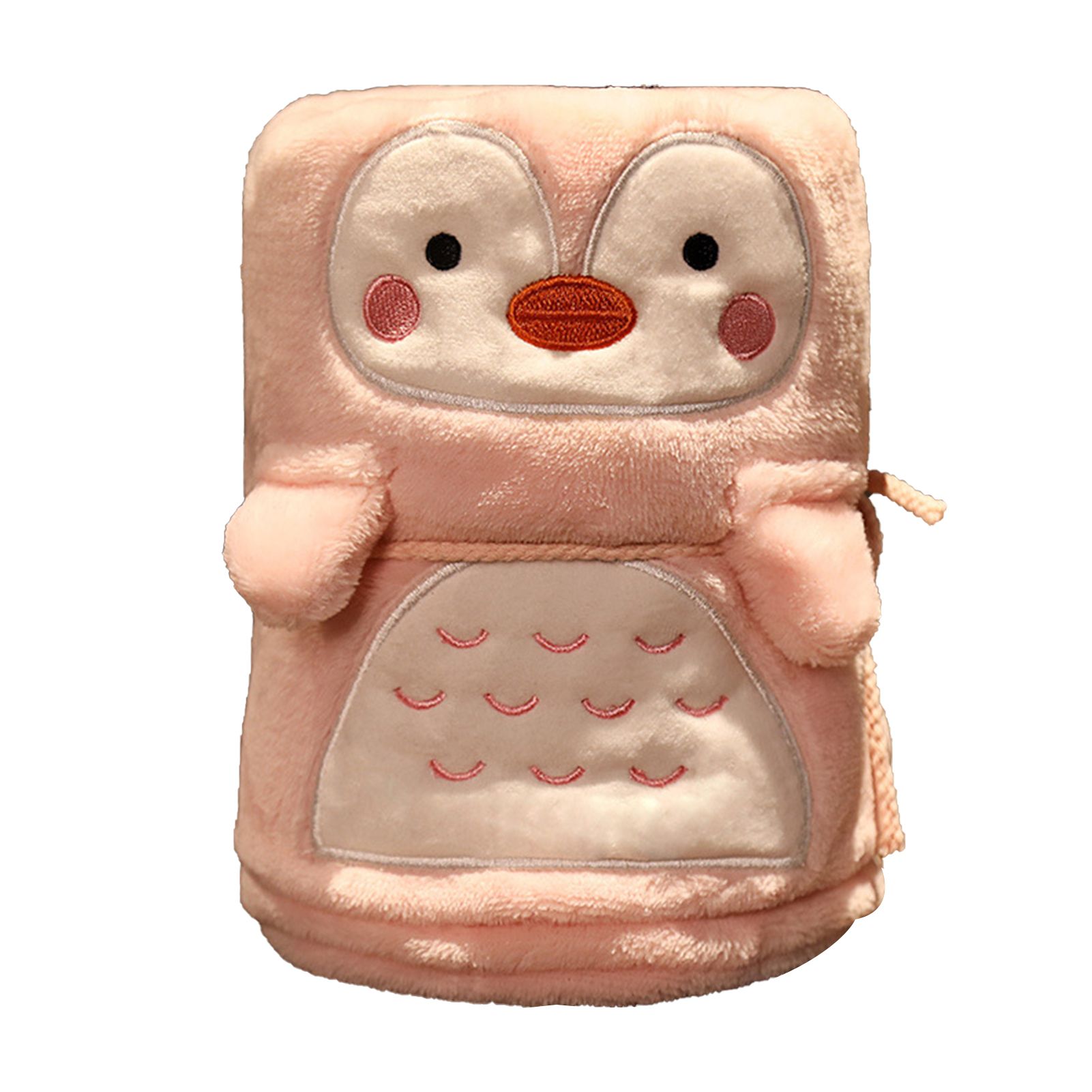 Flannel Blanket Cute Animal Shape Soft Skin Friendly Portable Nap Blanket for Sofa Bed Office Dormitory Pink Penguin 80 × 100cm / 31.5 × 39.4in