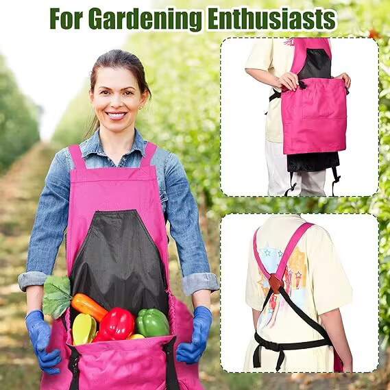 Green Garden Harvesting Apron - Waterproof Oxford Cloth with Quick Release Pouch โ image 5