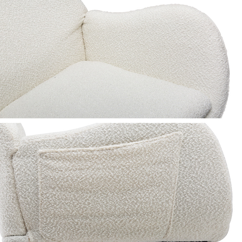 Artiss Rocking Chair Armchair Pillow Boucle White — image 3