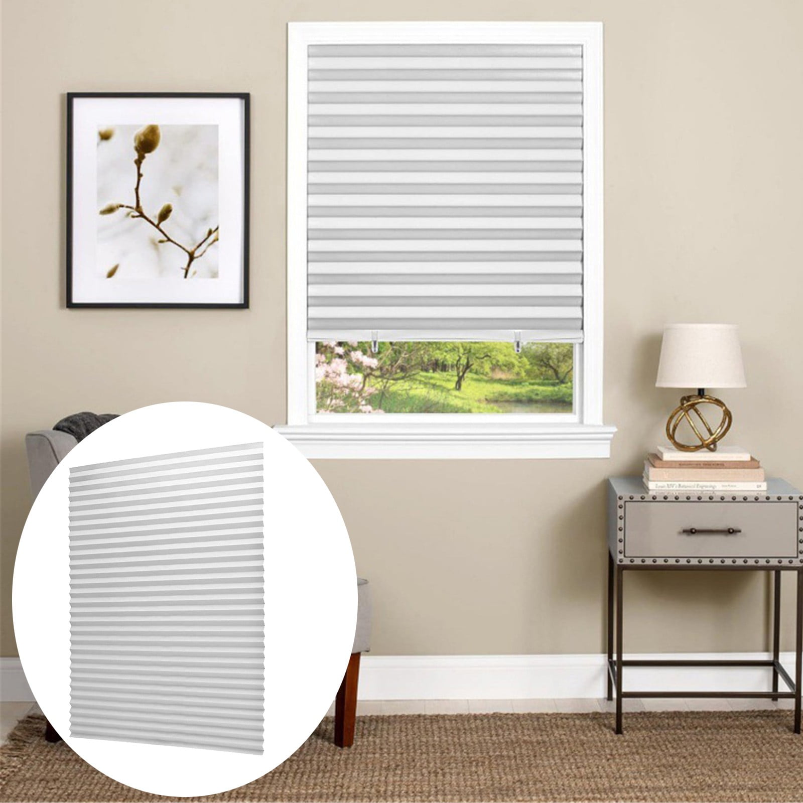 Window Blinds Cordless Blackout, No Drill Cut to Size Clip On Stick On Self Adhesive Temporary Blinds Pleated Paper Blinds Fits Blinds Window Roller for — image 4