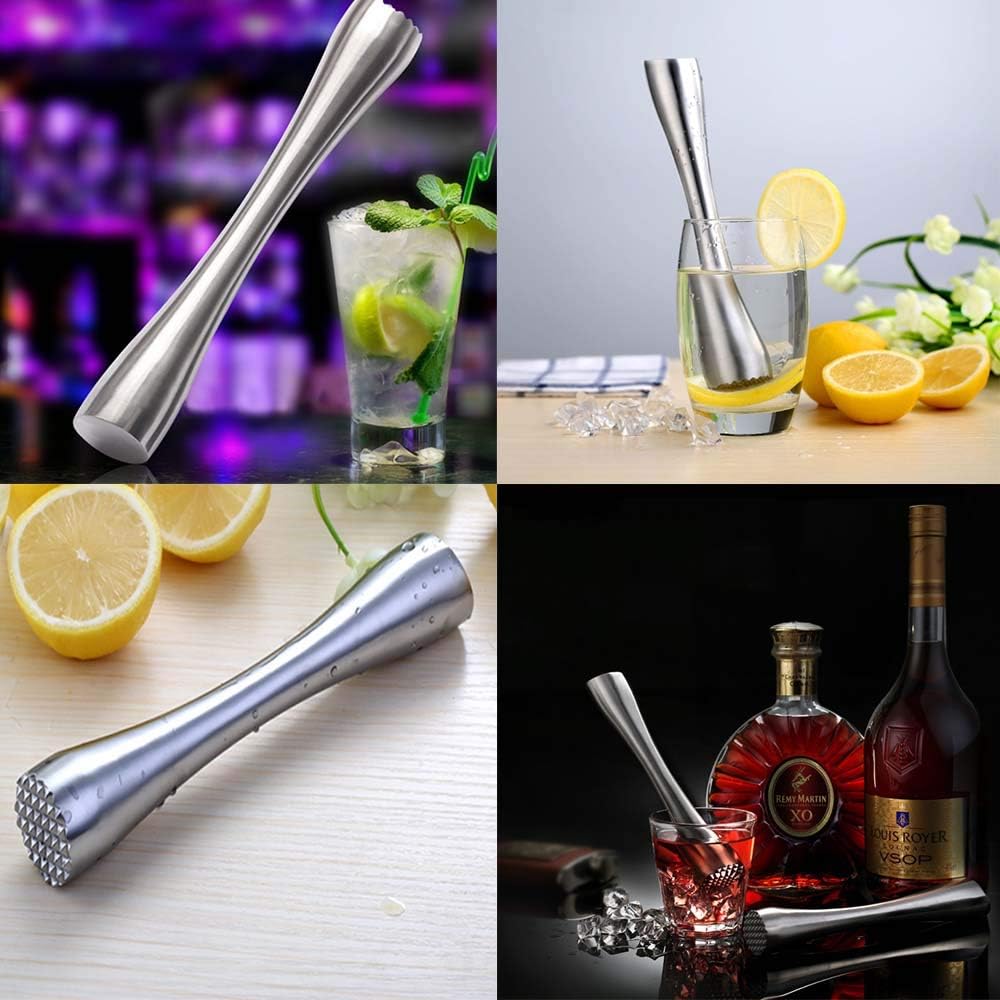 Stainless Steel Cocktail Muddler 8" Professional Old Fashioned & Mojitos Drink Muddler Ideal Bartender Tool — image 5