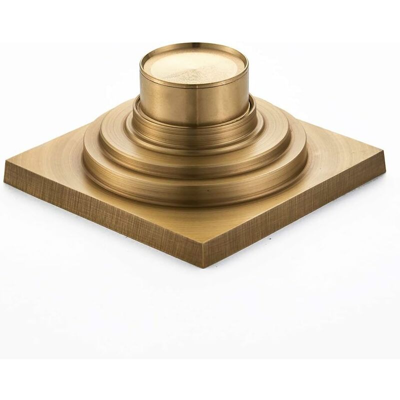 Brass Bathroom Floor Drain - Antique Unique Square Shower Drain Flower Carved For Toilet Garden 10Cm — image 3