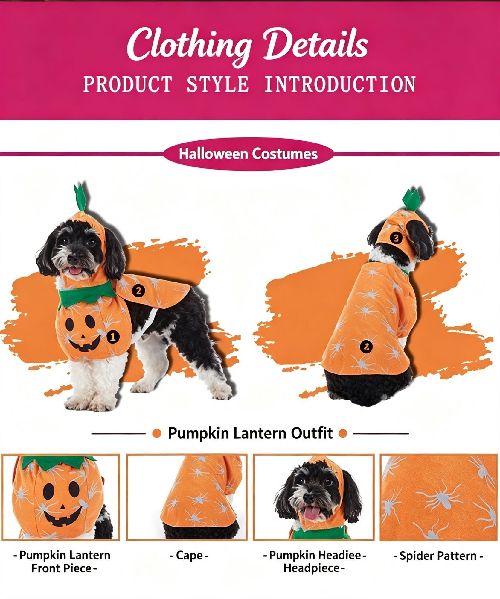 Pet Festival Dress-up Decor, Worn Ornament Suitable for Halloween & Christmas Holiday Gathering, Size M — image 3