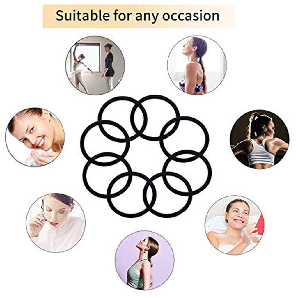 120 Pieces Black Hair Ties for Thick and Curly Hair Ponytail Holders Hair Elastic Band for Women or Men โ image 3