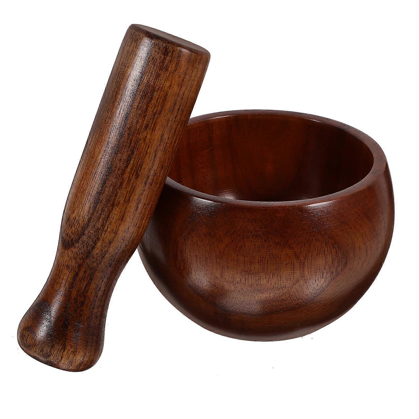 Wooden Mortar Pestle Set, Kitchen Grinding Bowl for Guacamole, MGF, 1 Set — image 2