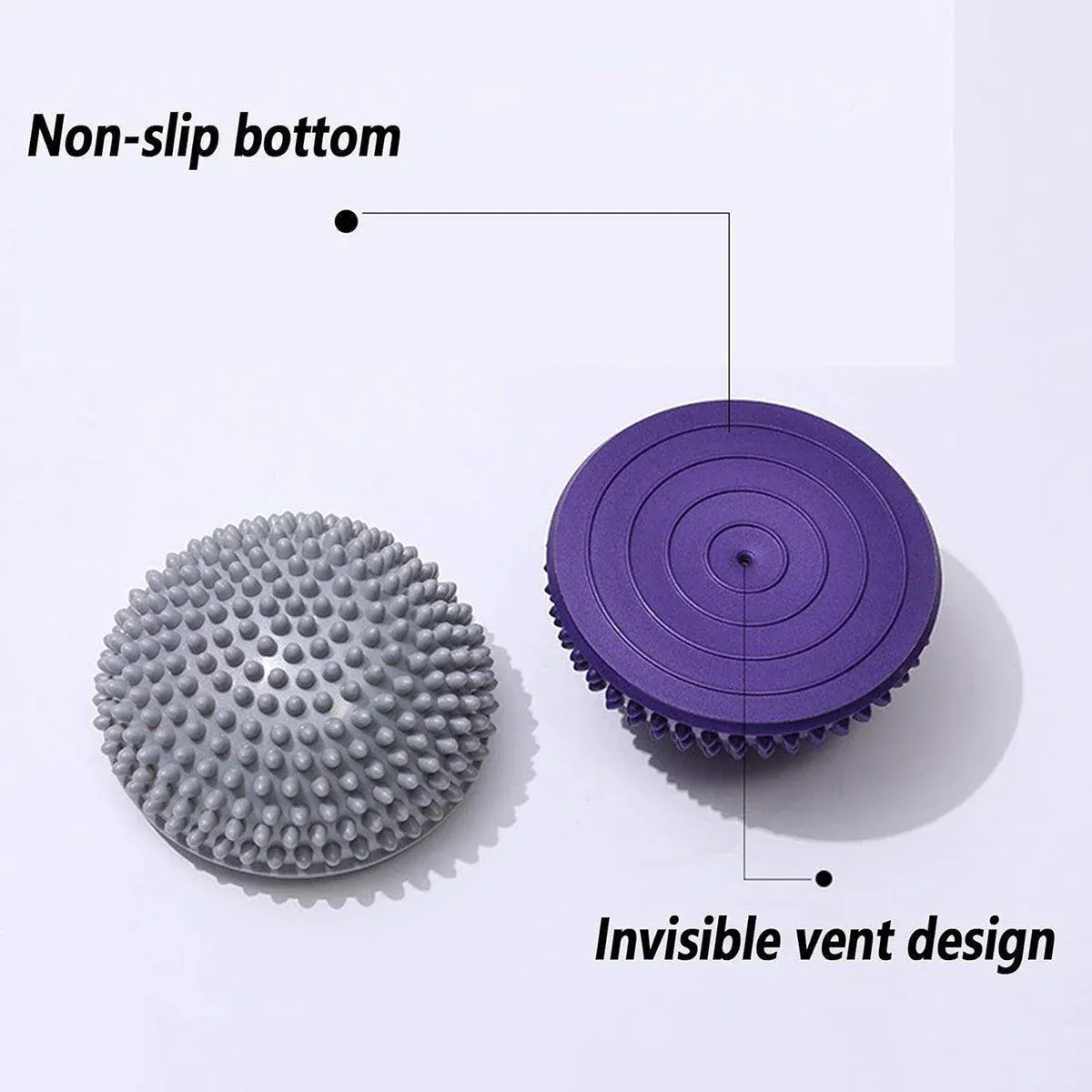 Spiky Massage Ball PVC Half Round Yoga Exercise Foot Hand Cushion - Orange — image 6
