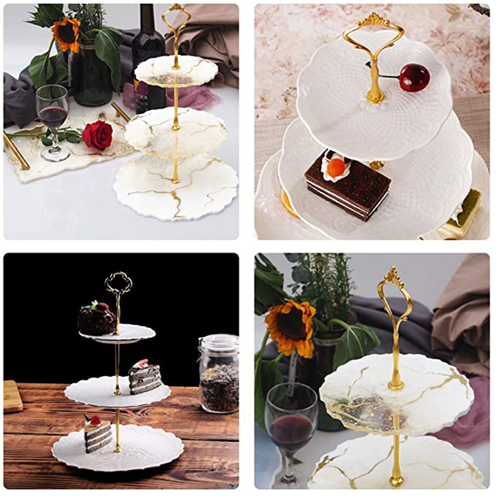 6pcs/set 3 Tier Cake Stand Silicone Resin Tray Molds DIY Irregular Mold Home Decoration Craft — image 4
