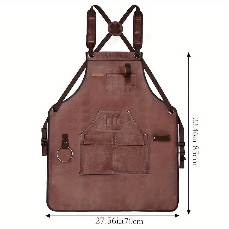 Waterproof Apron Utility Apron Work Apron Industrial Apron Tool Storage Apron - Mocha - Size regular — image 6