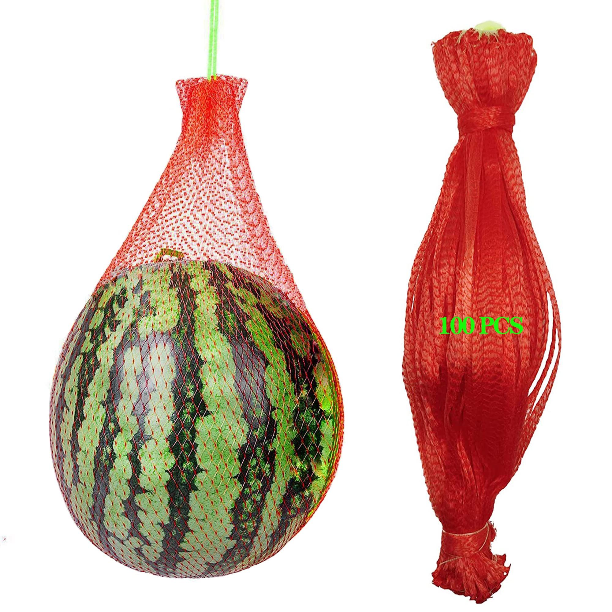 100 pc Thicken Melon Nets Watermelon Nets Melon Cradle Hanging Watermelon Nets Bags Melon Hammocks Fruit Mesh Bag with Drawstring