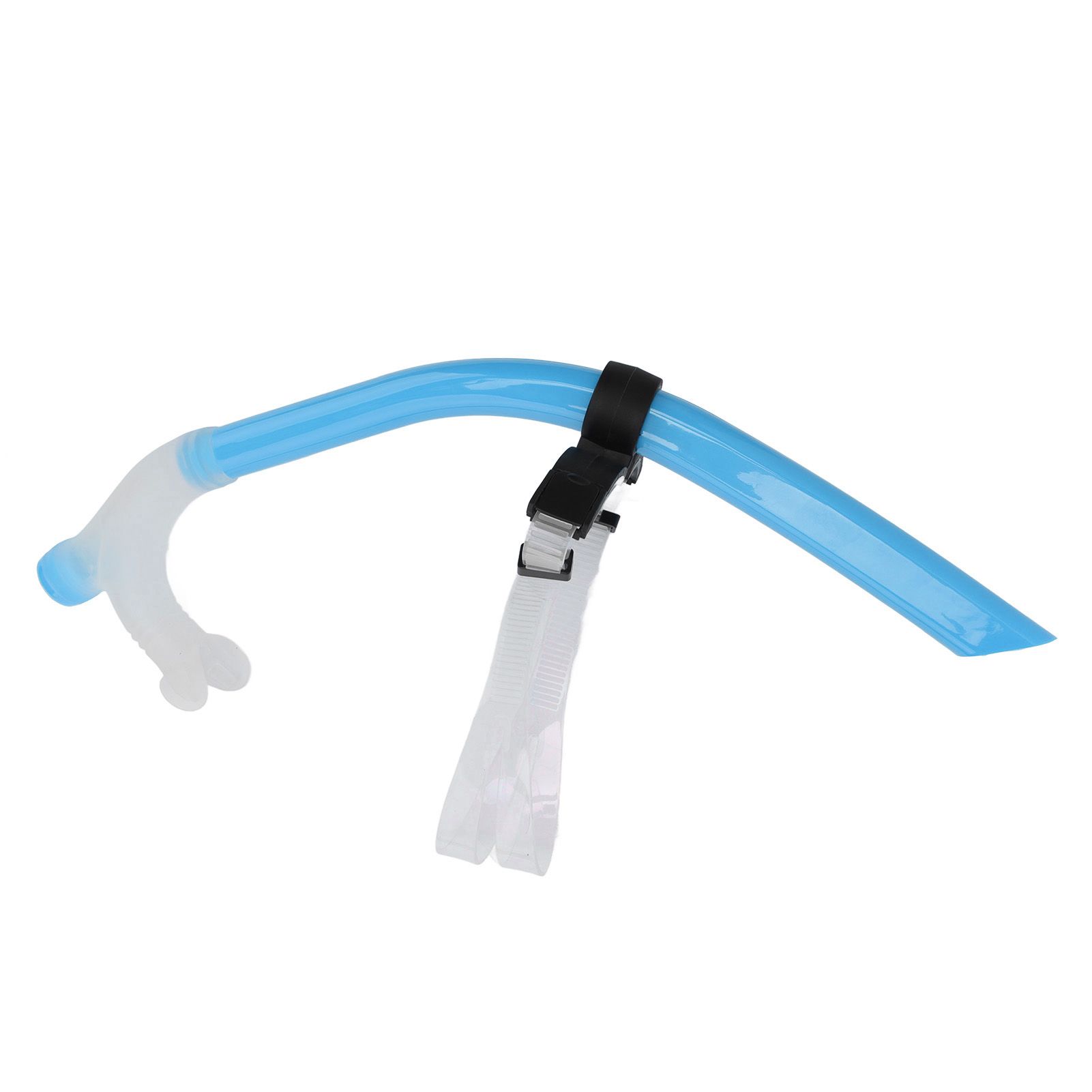 Swimming Snorkel Reduced Drag Silicone Swimming Breathing Tube with Adjustable Head Brace for Snorkeling Diving Sky Blue โ image 5