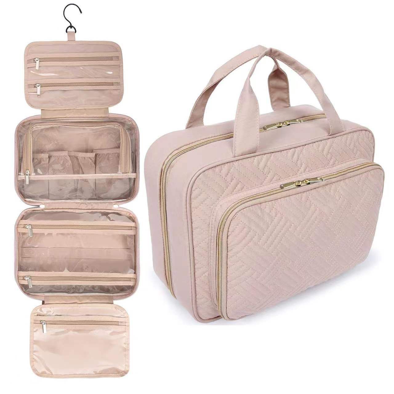 Toiletry Bag for Women, Large Cosmetic Travel Bag, Hanging Toiletry Bag for Bathroom, Thickened PVC Waterproof Makeup Bag