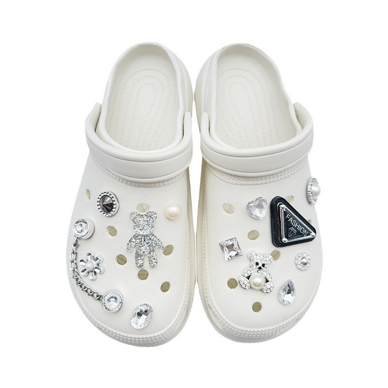 Shoe Charms for Women Girls,Golden Bling Charms for Sandals,Bling Chain Charms Flower Decoration Cute Shoe Accessories for Party — image 2