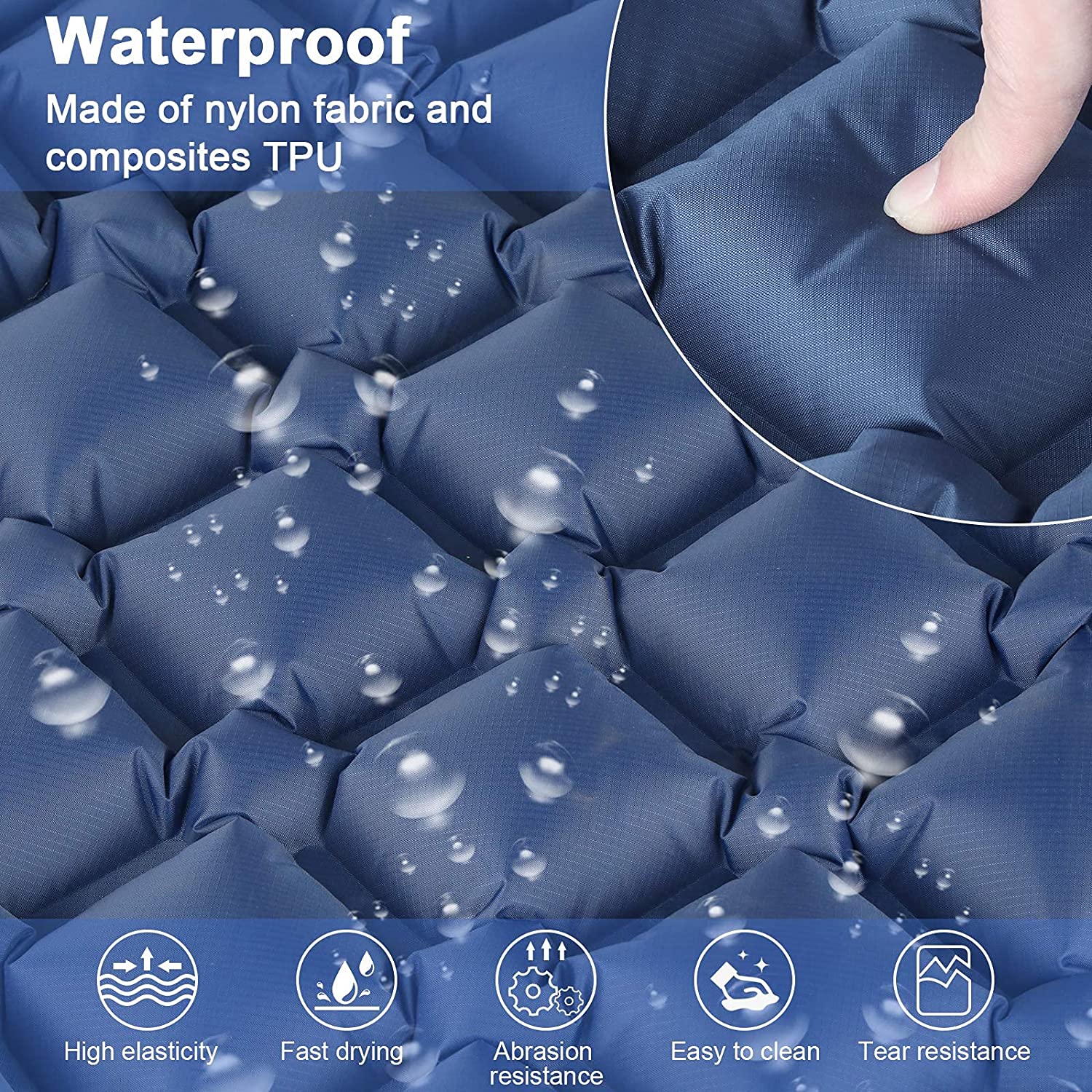 Ultralight Inflatable Camping Sleeping Pad with Pillow for Travelling and Hiking — image 3