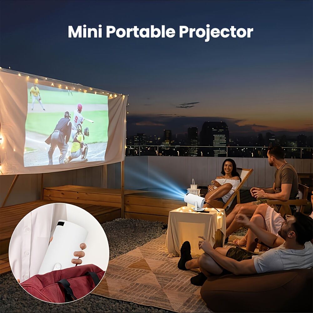 HY300 Pro mini portable projector, native 1280 * 720P support 4K / 350ANSI smart projector, with WiFi 6 BT 6.0, Screen adjustment, 180-degree rotation, home โ image 5
