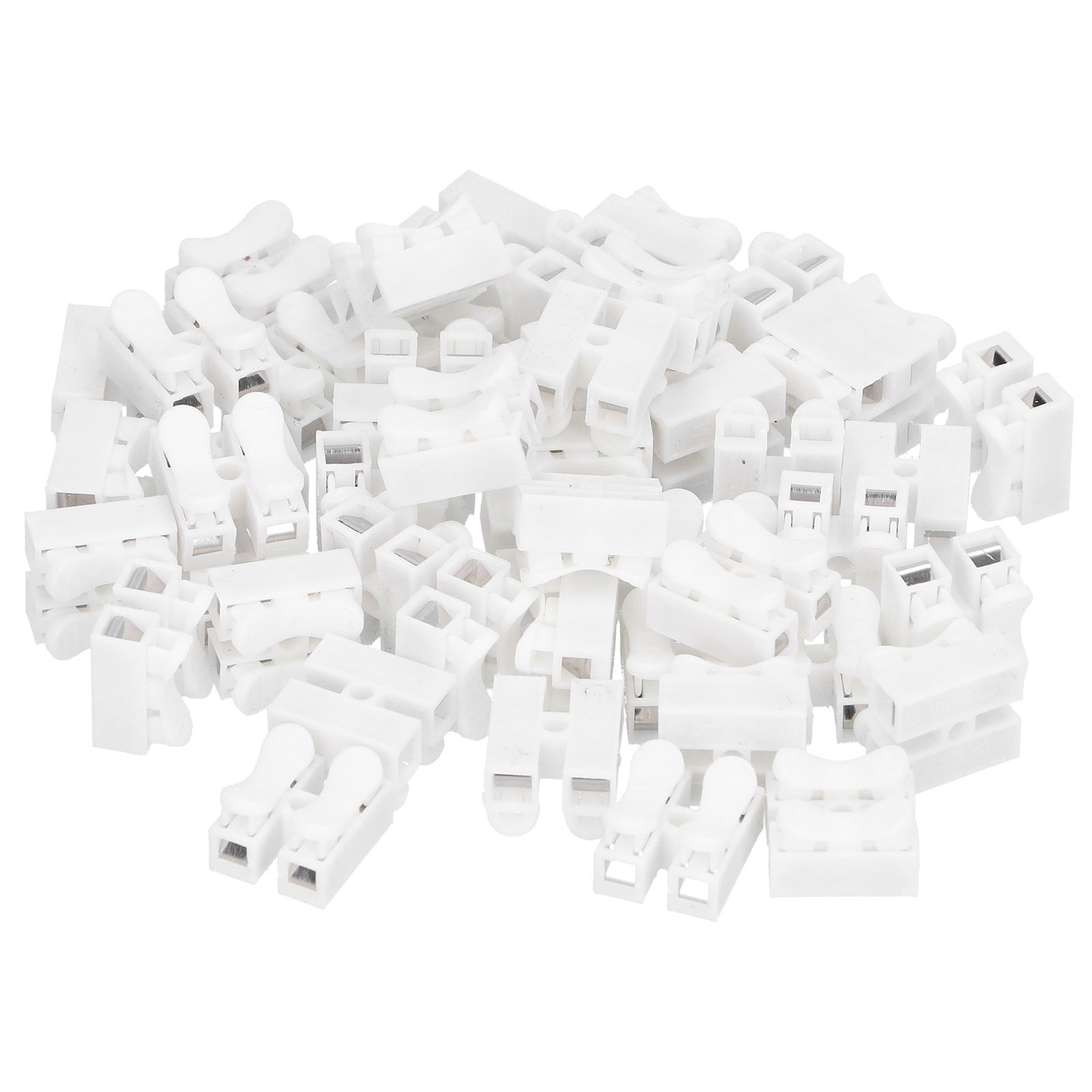 100pcs CH‑2 Connectors for LED Ceiling Light Flame Retardant 2 Port Press Terminal — image 3