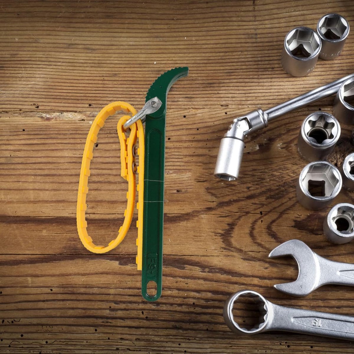 Strap Wrench - Oil Filter Wrench - Swivel Tensioning Strap - Oil Filter Pliers with Strap - Anti-Slip Strap - Max Diameter 130 mm - Strap Wrench for Opening — image 2