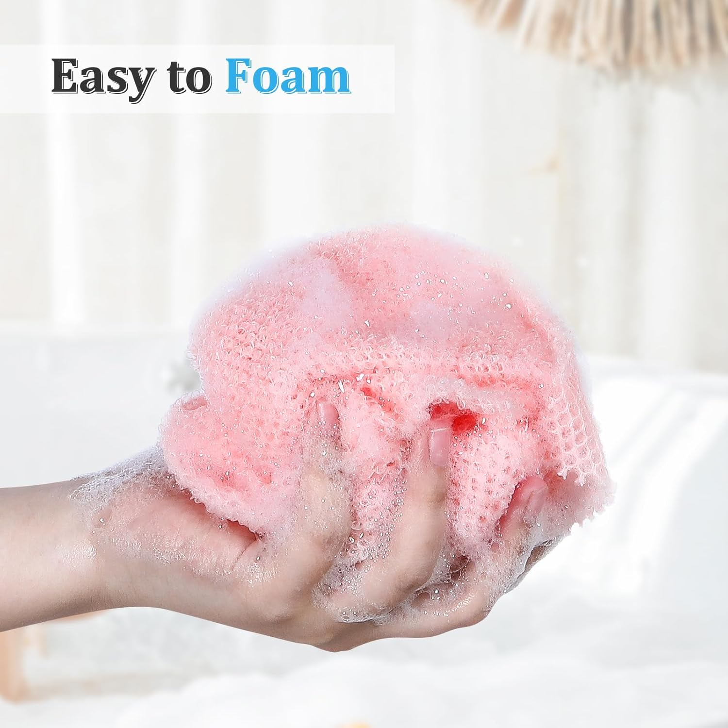 4 Pieces African Exfoliating Net, Long African Net Sponge, Nylon African Net Cloth, Exfoliating Washcloth, Body Scrubbers for Use in Shower, Back Scrubber Skin โ image 5