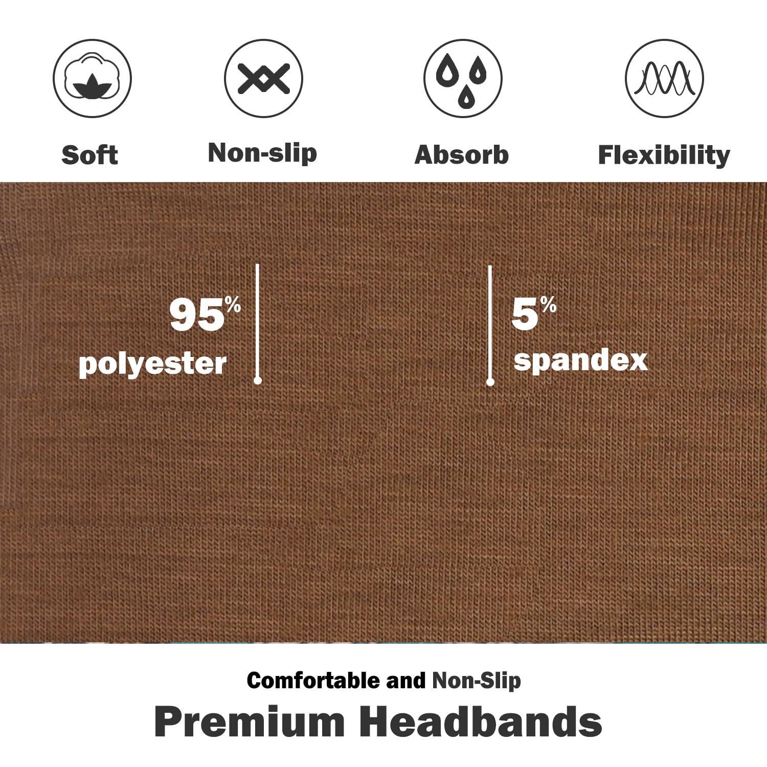 Headbands or Women, Non-Slip, Premium Stretchy Head Bands Hair Accessories,Wear or Yoga, ashion, Working Out, Travel or Running, 6 Pack, Neutral — image 3