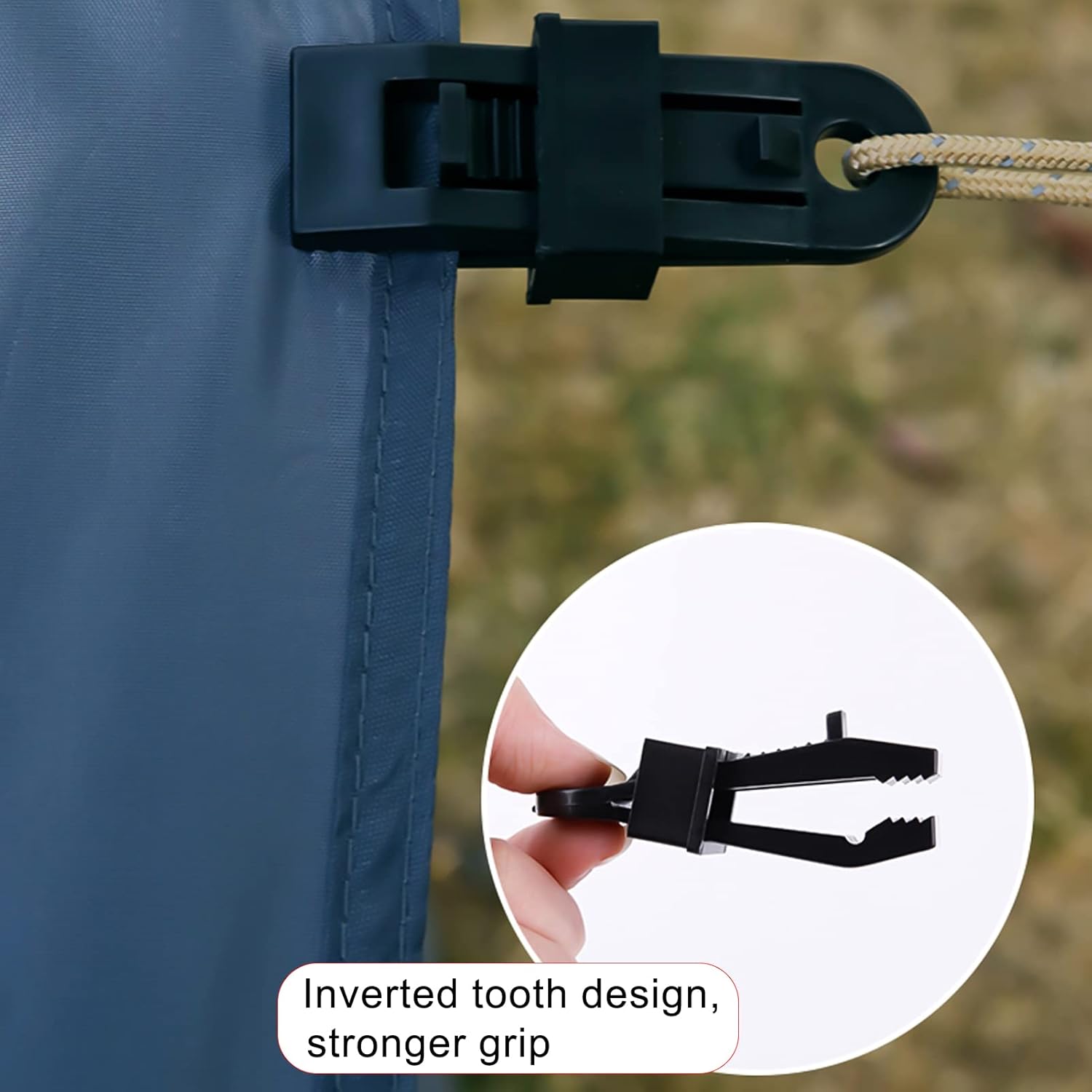 8 Pack Black Tarp Clips with Eyelets Heavy Duty Tent Canvas Clamps for Camping Caravan Awning Boat Outdoor Use — image 5