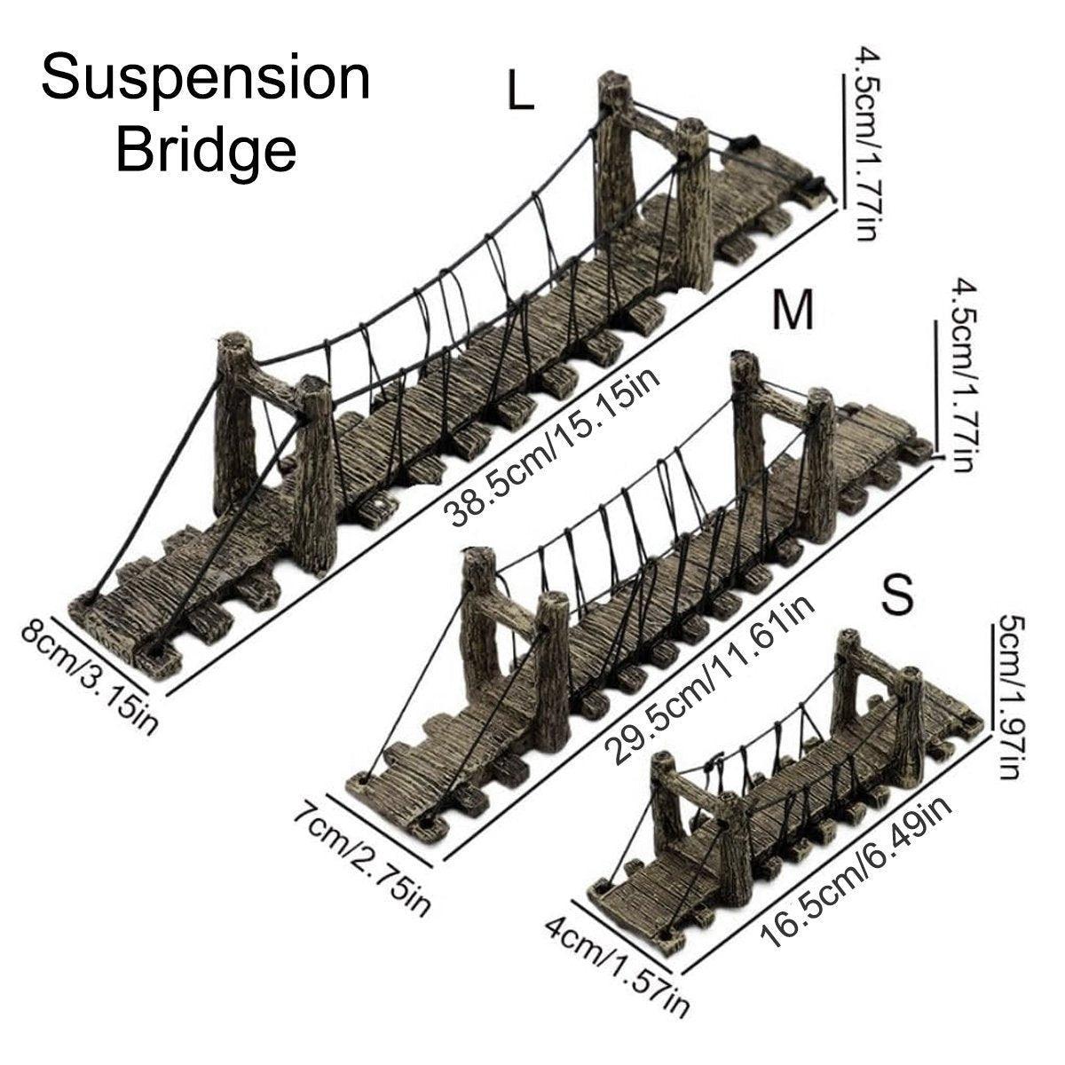 Resin Bridge Aquarium Decoration Fish Tank Accessories Shrimp Tortoise Climbing - Suspension Bridge-L โ image 3