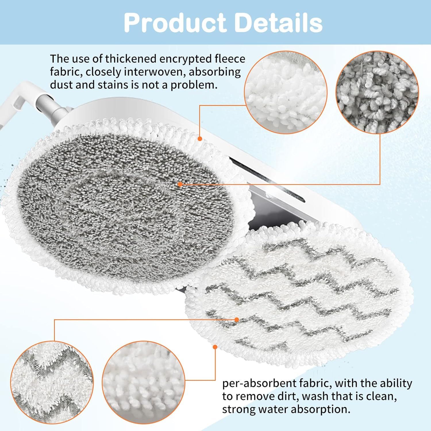 10 Pack Upgraded S7001 Pads Replacement Steam Mop Pads or Shark S7001 S8201 S7000 S7201 S8001 S7000AMZ, S7001TGT Series Steam Mop Pads,Steam&Scrub All-in-One — image 4