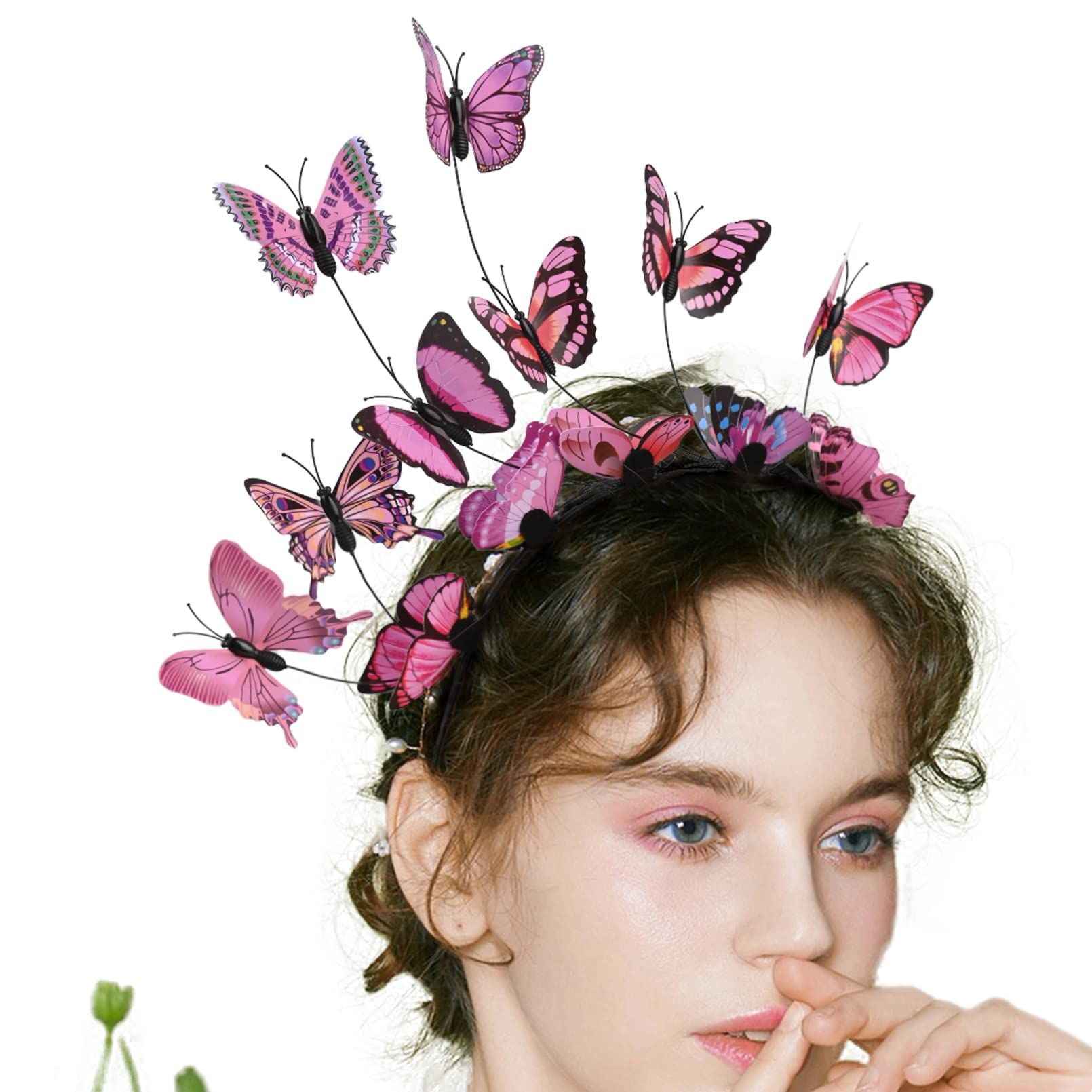 Butterfly Headbands Fascinators Hat Women Butterfly Costume Crown Headpiece for Women and Girls for your family — image 3