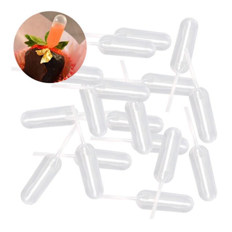 4ml Cupcake Pipettes, 50Packs Small Pipettes Tubes Infusers Strawberries Shot Tubes Liquor Injector Alcohol Infused Mini Pipettes — image 3