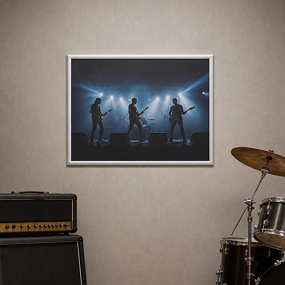 A2 2pc Aluminium Snap Poster Frame Wall Mount Sign Holder Silver — image 5