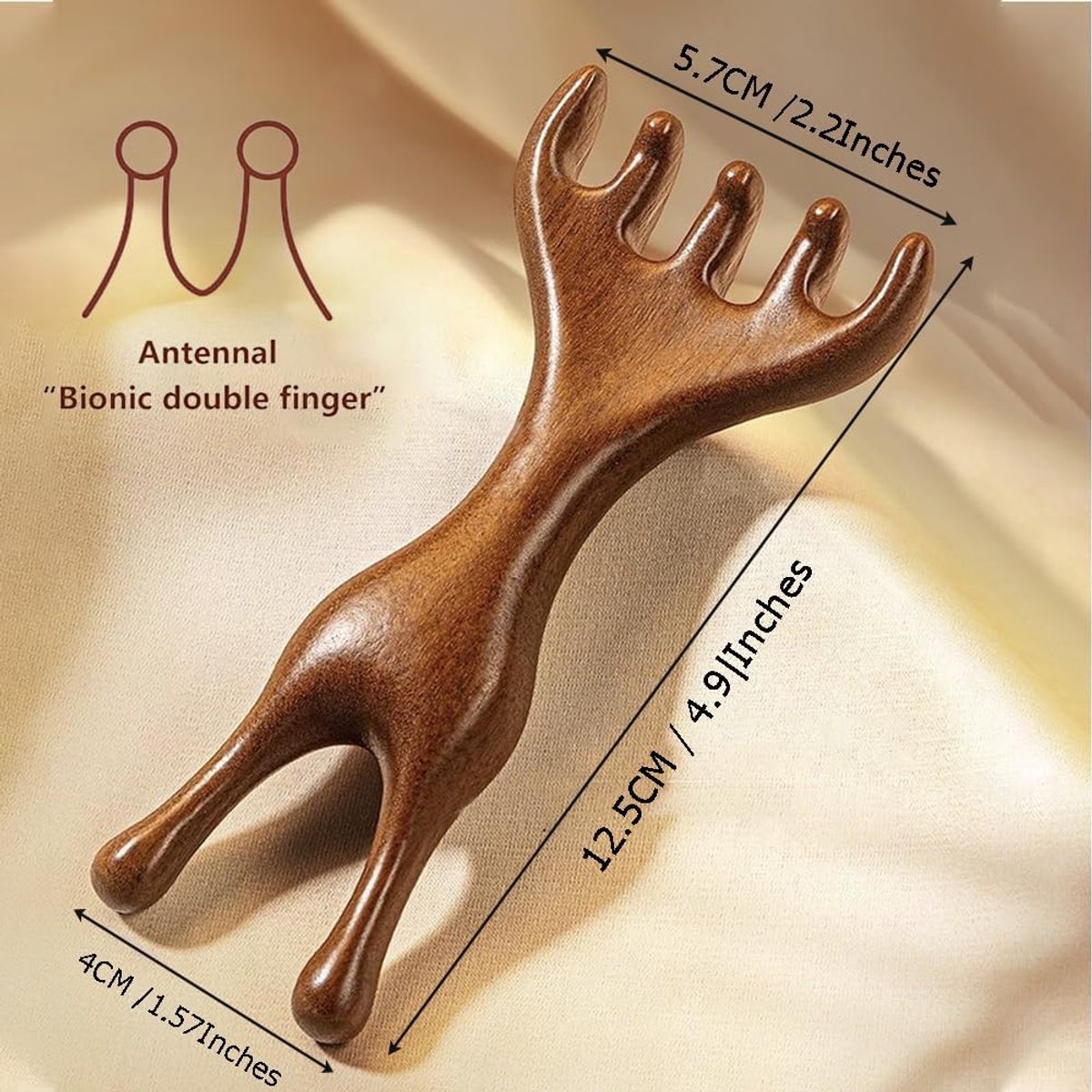 1 piece - Natural wooden nose gua sha massage tools - anti-static - wooden eye and face gua sha tool - manual face massage tool - multifunctional - portable โ image 4