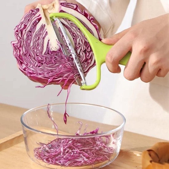 Green vegetable grater - vegetable cutter cabbage grater - stainless steel fruit and vegetable peeler cabbage grater - kitchen essential family restaurant โ image 2