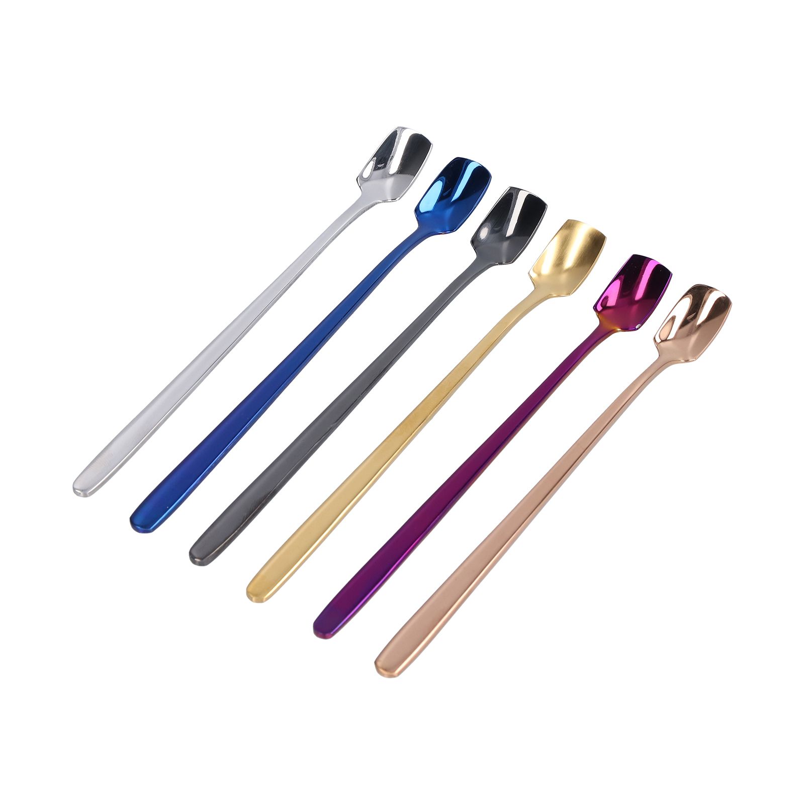 6 Pcs Dessert Spoon 304 Stainless Steel Mixing Spoon Shovel Long Handle Thickened Spoon Set for Dessert Ice Cream 15cm โ image 2