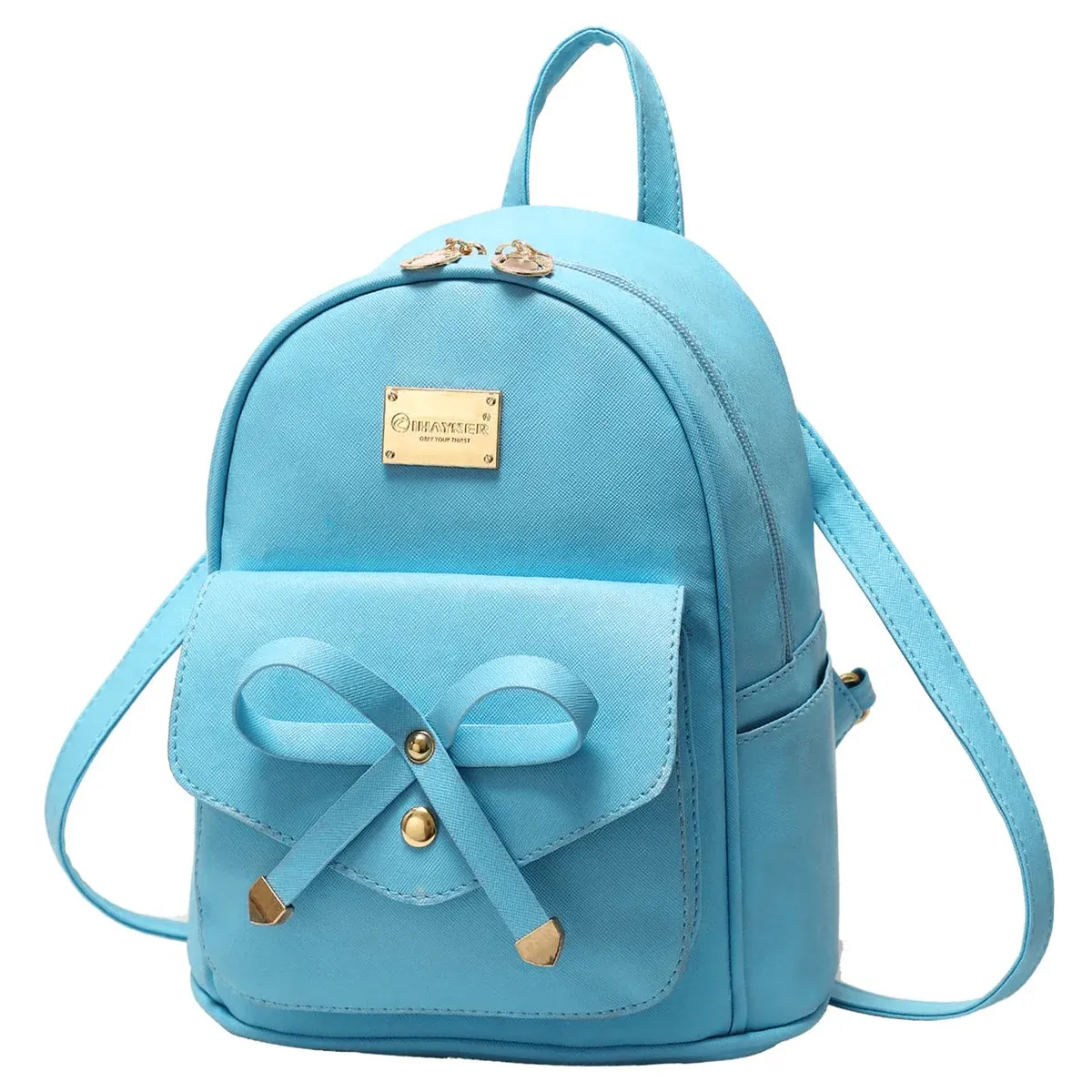 Blue Butterfly Shoulder Bag Student Schoolbag Backpack Travel Tote for Girls — image 2