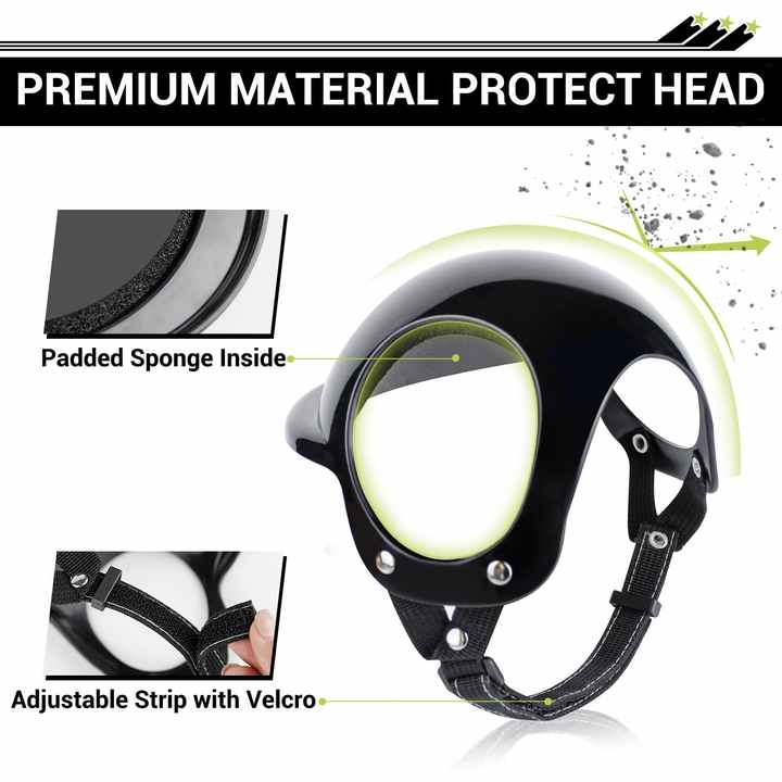 Size S Black Pet Safety Helmet – Stylish Protective Headgear for Dogs — image 5