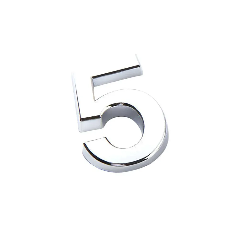A-Z Alphabet Letters Car Sticker Self Adhesive Auto Badge Emblem 3D Chrome Good - Number 5