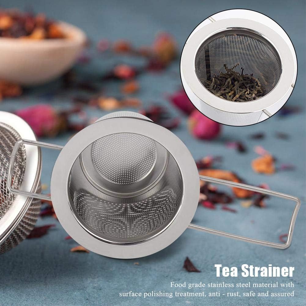 Stainless Steel Tea Steeper Fine Mesh Filters,Large Capacity Tea Strainer With Folding Handle And Lid,Hanging On Teapots Mugs Cups — image 5