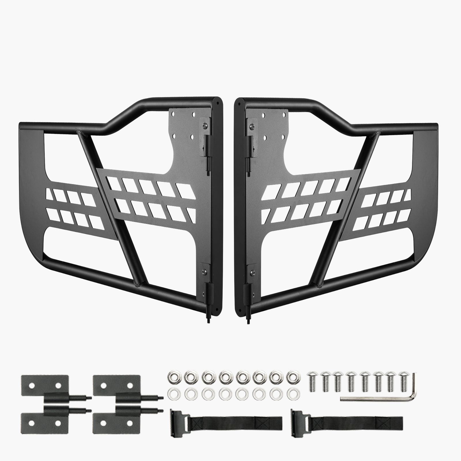 Jeep Tube Doors, 2-Door, Hunting Style Jeep Tubular Door with Heavy-Duty Hinges & OE Latch, Jeep Doors with Rubber Pads & Toughened Steel Tube, Fit for