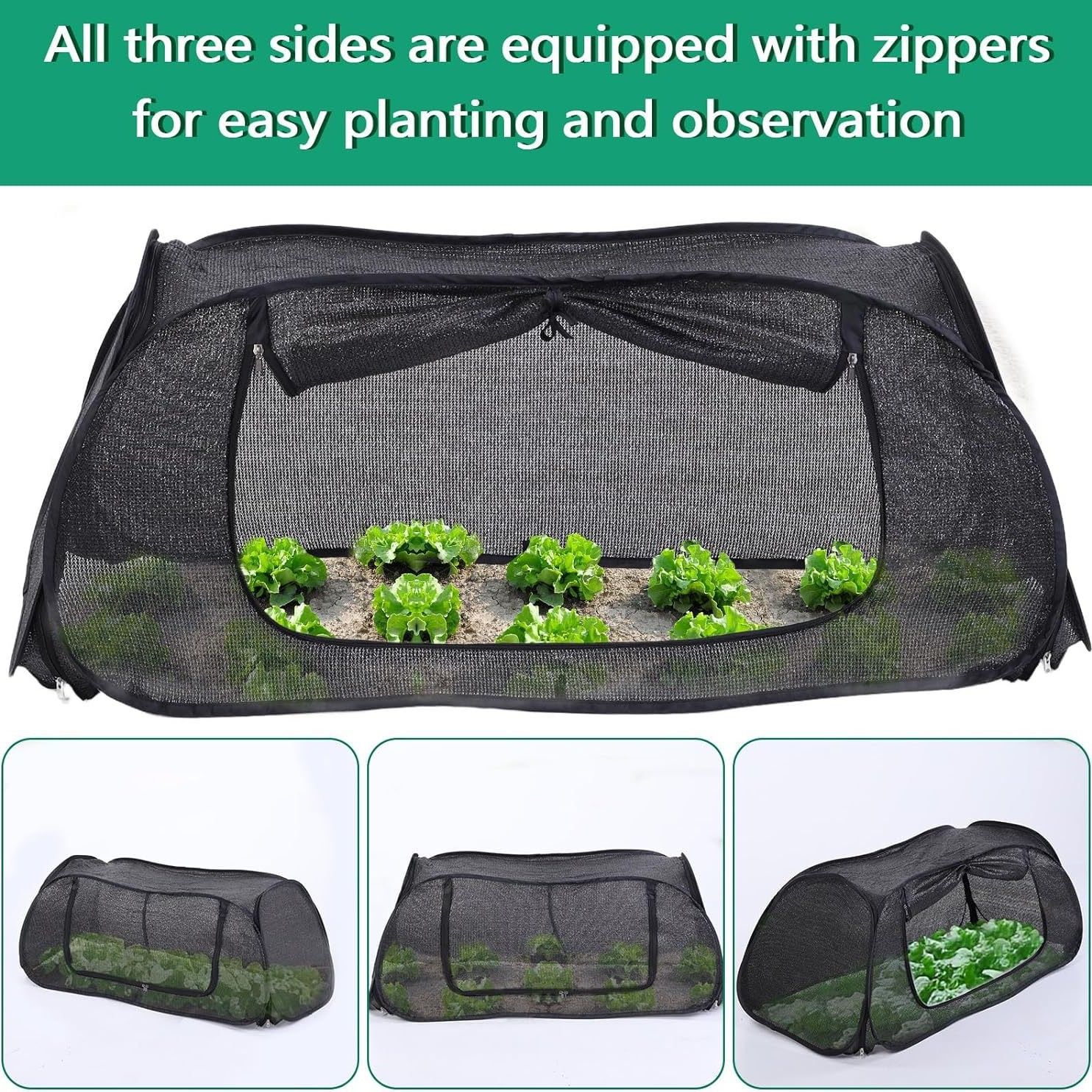 Garden Cover for Raised Beds Pop-Up Mesh Plant Garden Bed Cover for Vegetables, Seedlings, Fruits, Frost Protection, Outdoor Gardening Bird and โ image 2