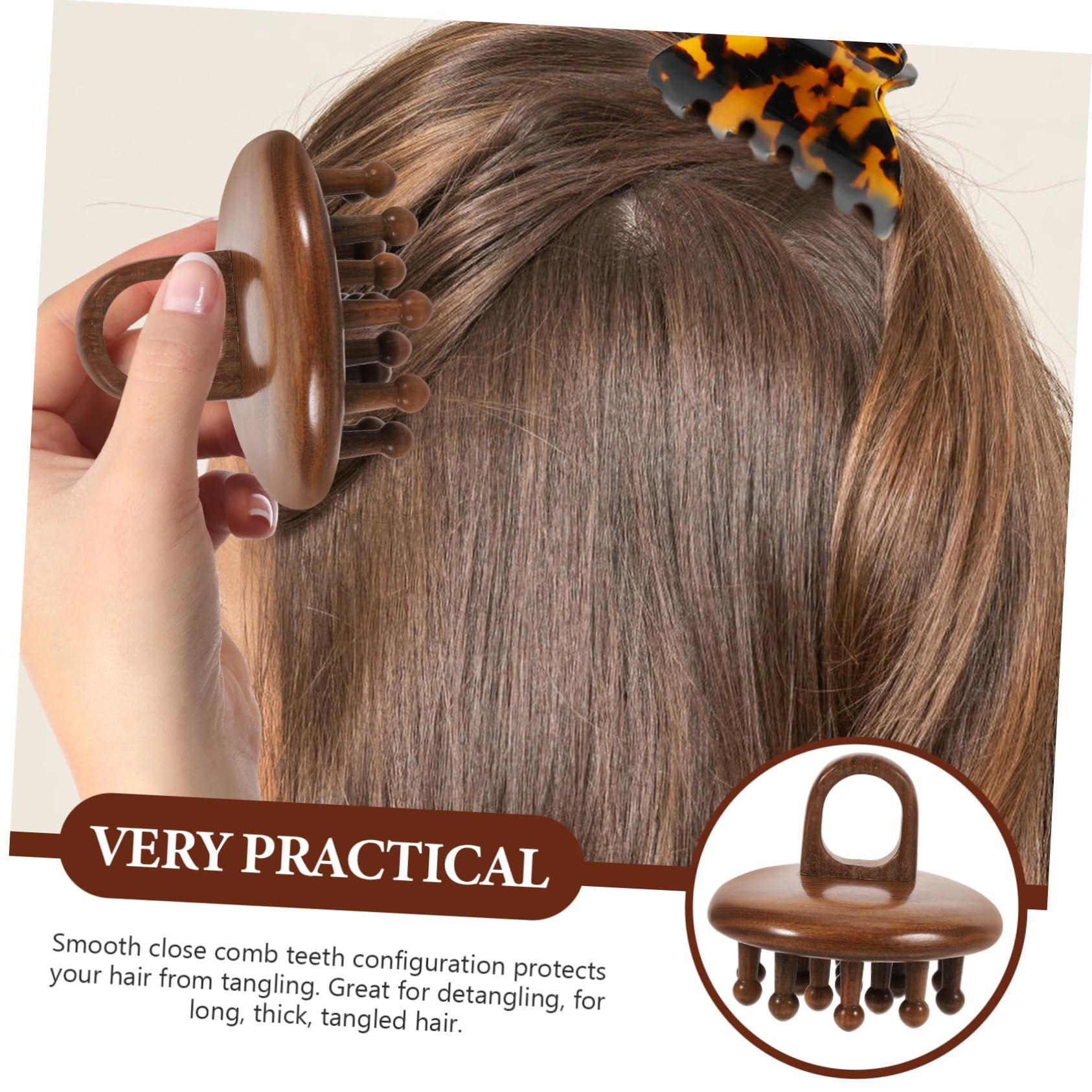 combs wide tooth comb hair pick sturdy wooden comb scalp massager comb comfortable comb wooden comb for women hair portable โ image 3