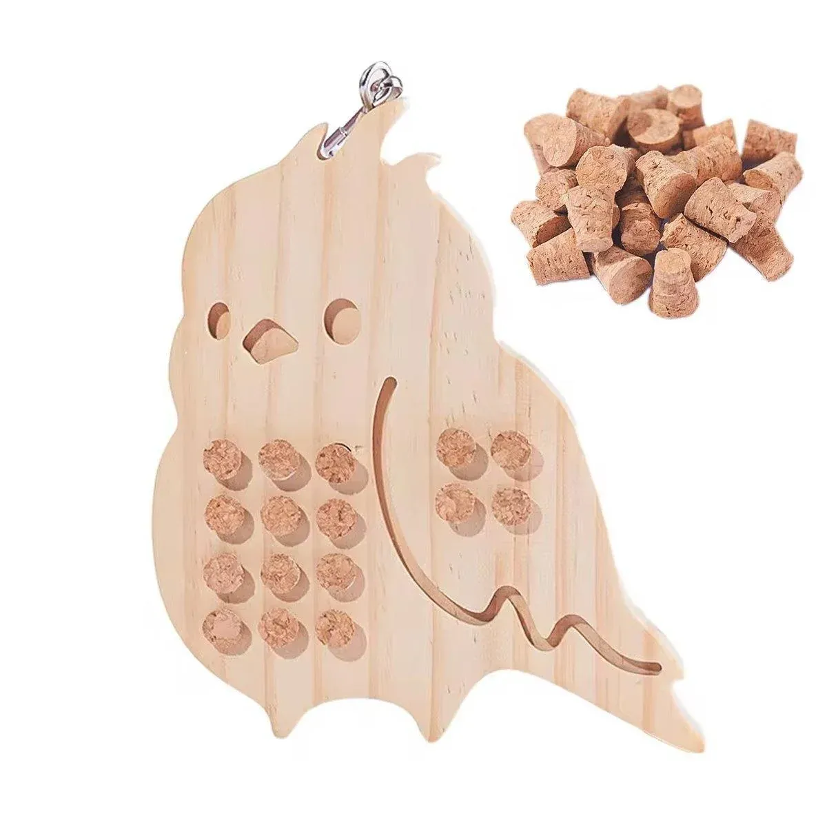 Parrot Toy Nibbling Relief Anti-Depression Puzzle Supplies for Bird Chewing Fun - Cork Pellets 30PCS*2 โ image 3
