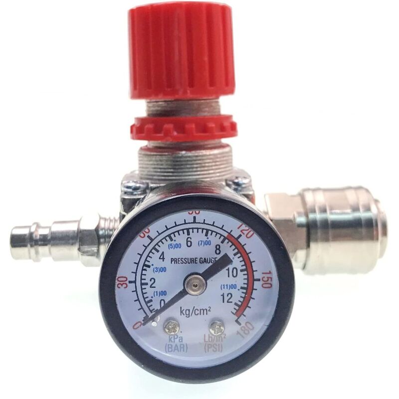 Air Compressor Pressure Regulator, 1/4/" Pneumatic Pressure Regulator, Pressure Control Valve with Connection 140 PSI 12 Bar โ image 2