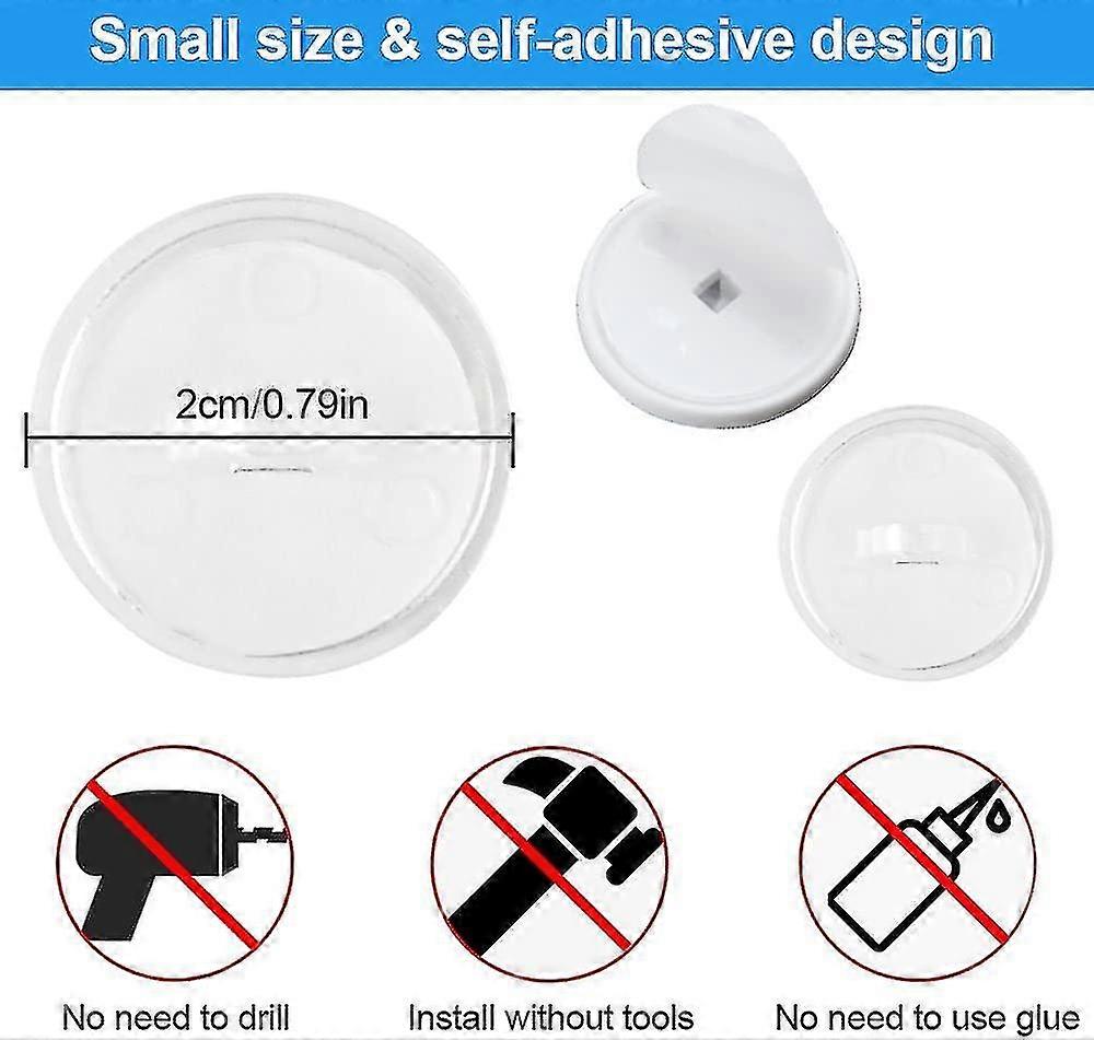Shibaod_max 50 pcs 20mm Self-Adhesive Ceiling Hooks, Wall Hooks for Suspension, No Drilling Needed, White Plastic Hooks — image 2